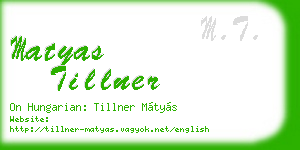 matyas tillner business card